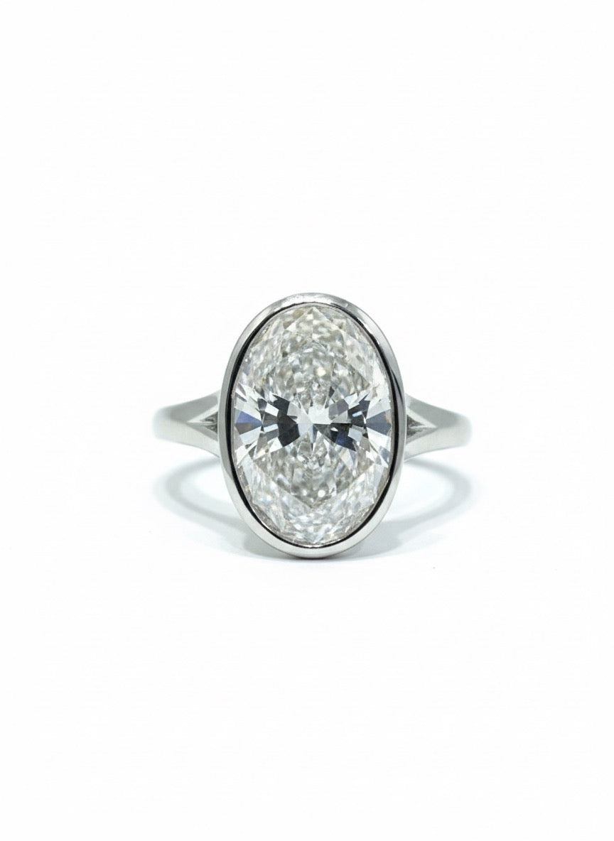 The Oval Bezel Solitaire Engagement Ring - 2.00ct