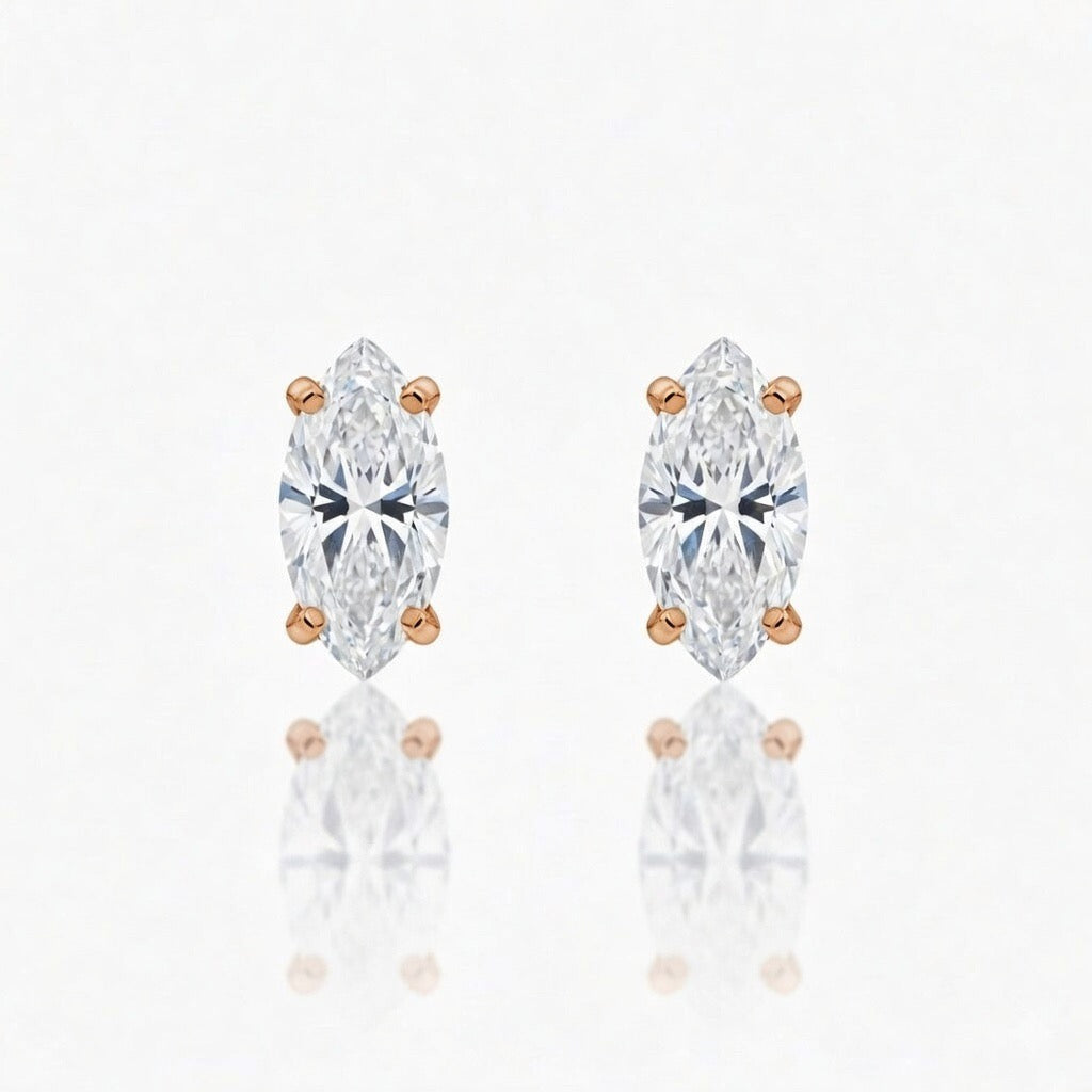 Marquise Cut Diamond Stud Earrings - 2.00ct