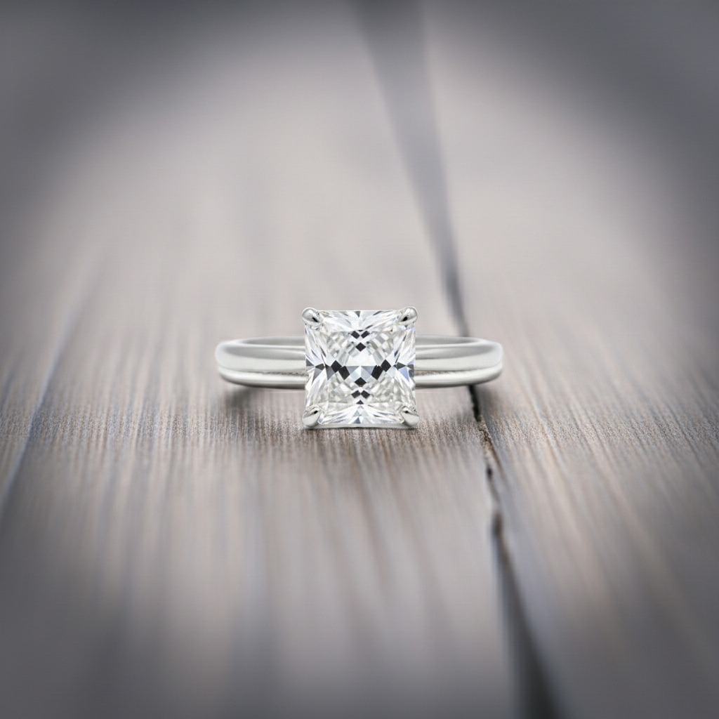 The Princess Classic Solitaire Engagement Ring - 2.00ct