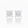 Princess Cut Diamond Stud Earrings - 2.00ct