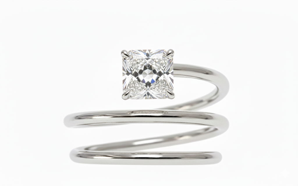 Spiral Princess Diamond Ring - 1.00ct