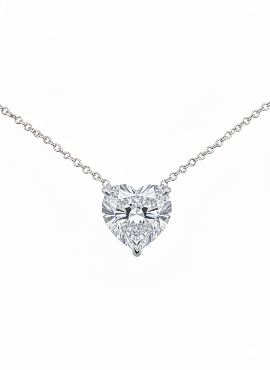 Heart Solitaire Necklace - 1.50ct