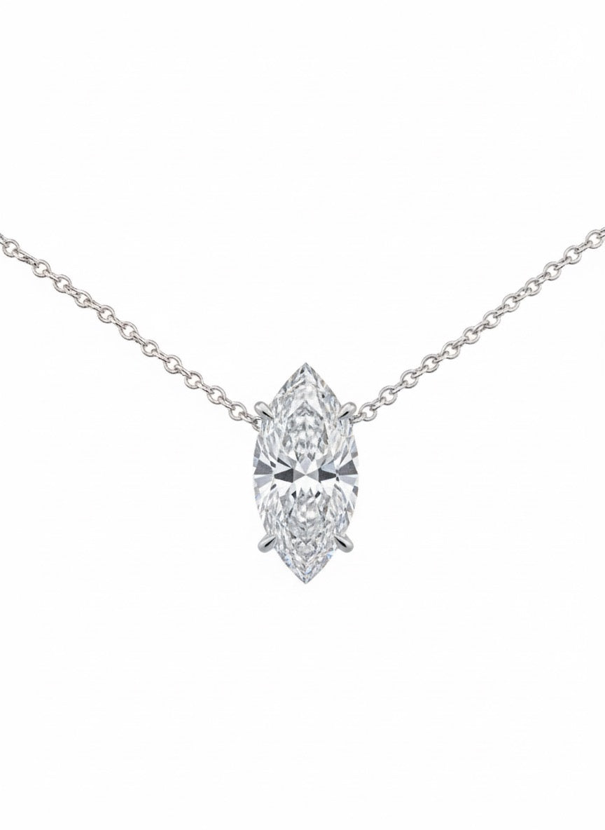 Marquise Solitaire Necklace - 1.50ct