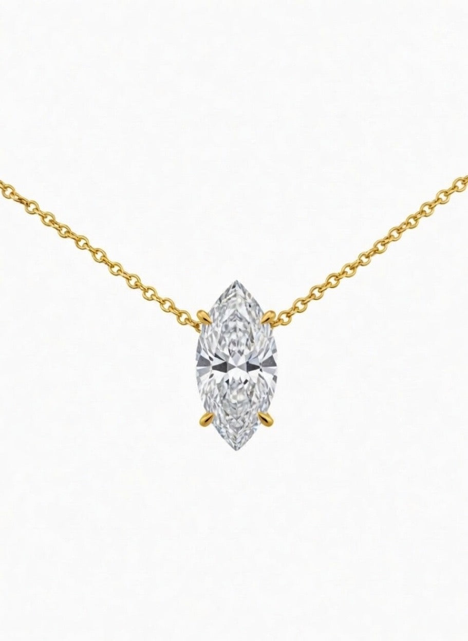 Marquise Solitaire Necklace - 1.50ct