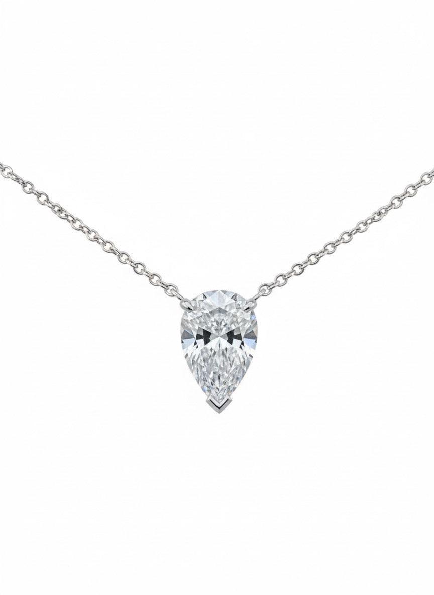 Pear Solitaire Necklace - 1.50ct