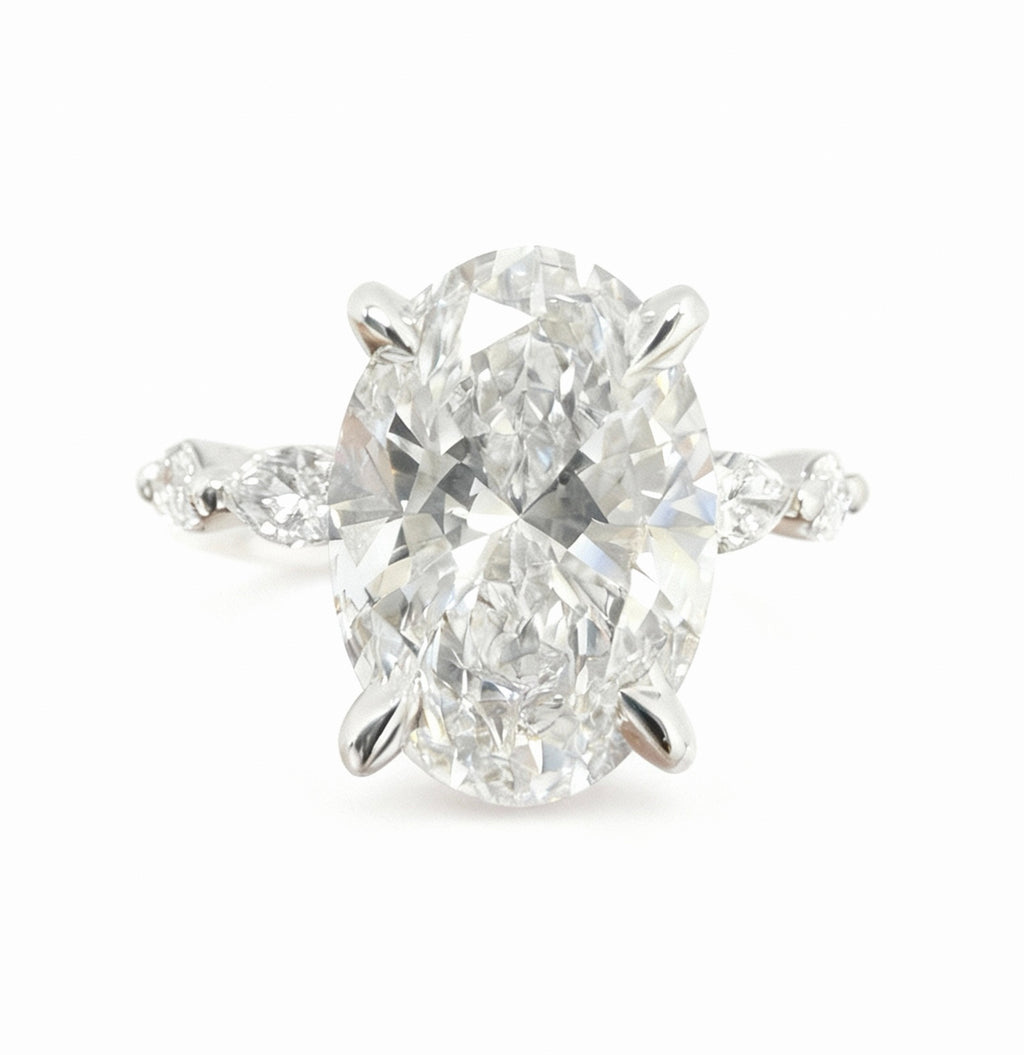 The Oval Hidden Halo Engagement Ring - 3.70ct