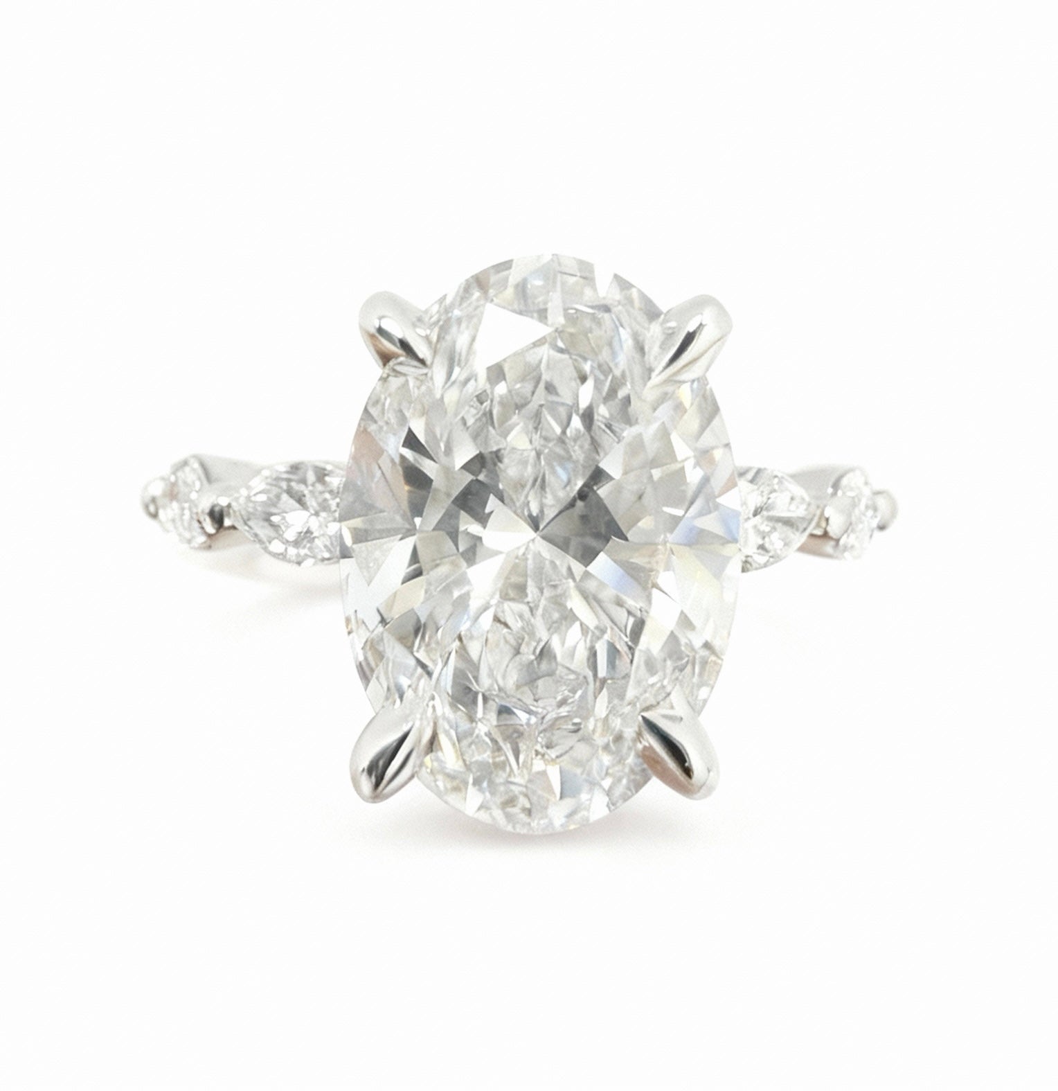 The Oval Hidden Halo Engagement Ring - 3.70ct