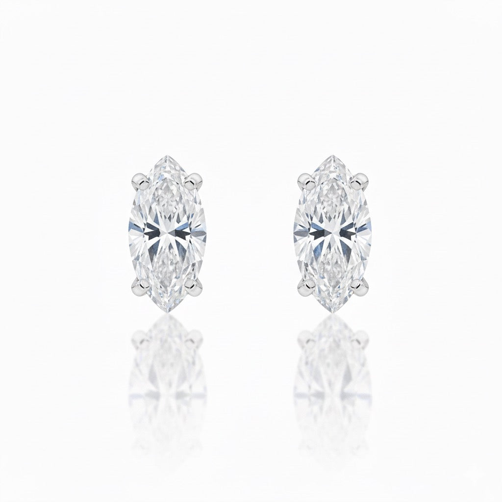 Marquise Cut Diamond Stud Earrings - 2.00ct