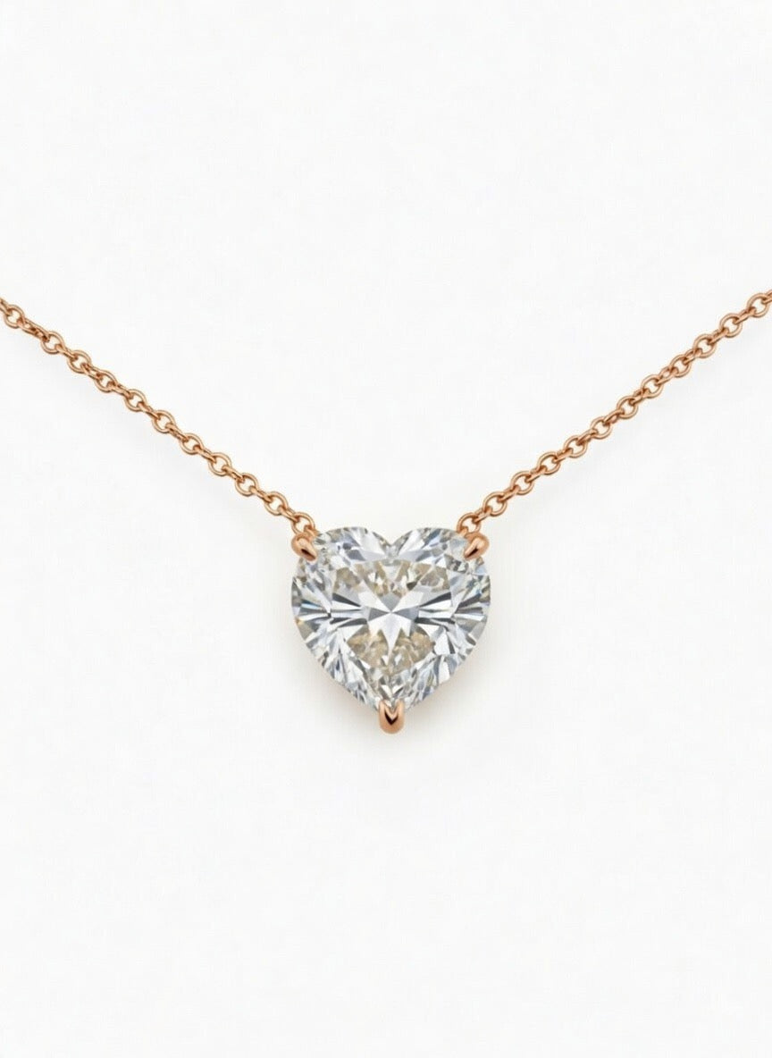 Heart Solitaire Necklace - 1.50ct