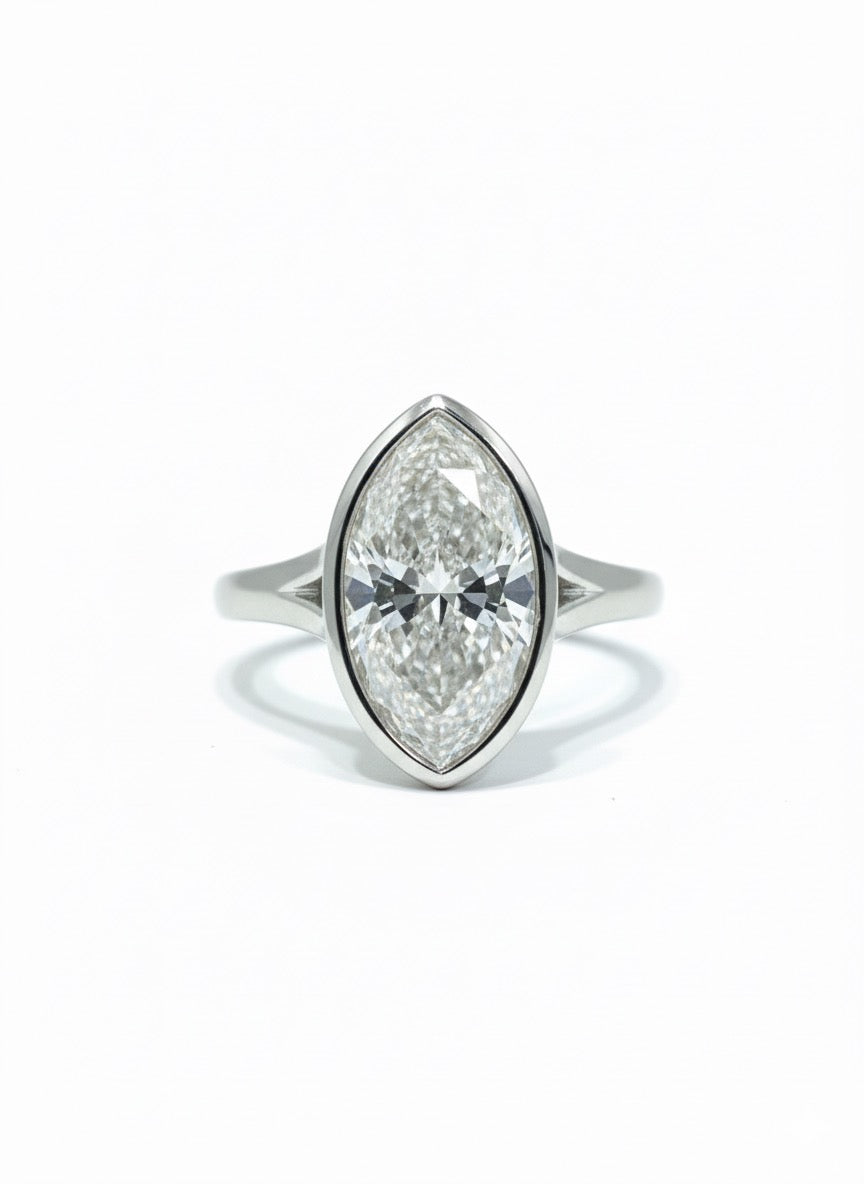 The Marquise Bezel Solitaire Engagement Ring - 2.00ct