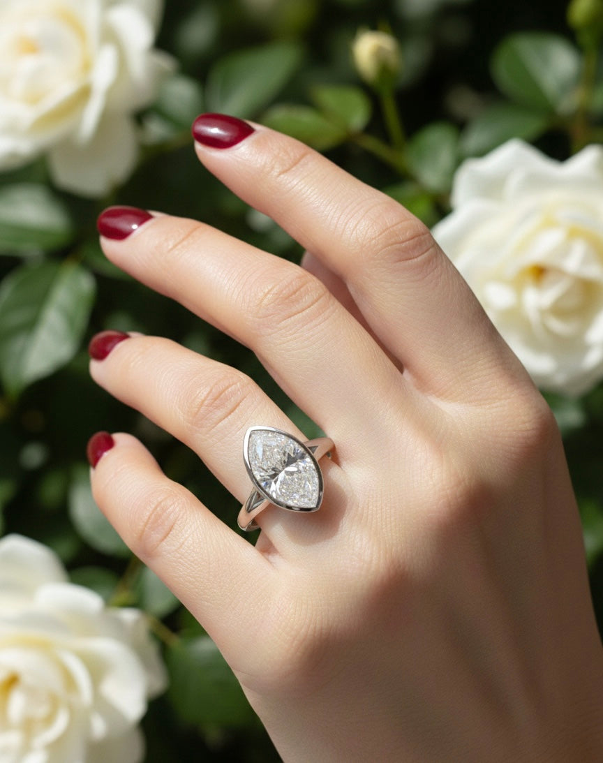 The Marquise Bezel Solitaire Engagement Ring - 2.00ct