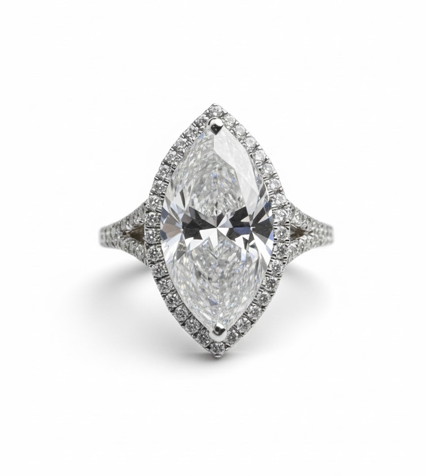 The Marquise Halo Engagement Ring - 3.00ct