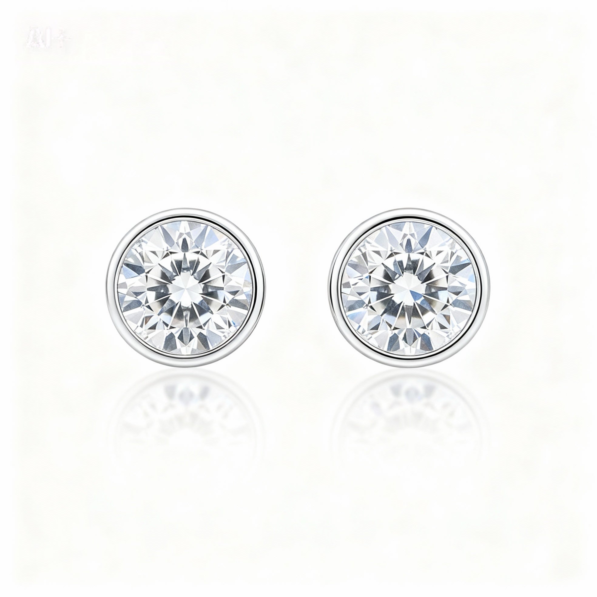 Bezel Round Diamond Earrings - 2.00ct