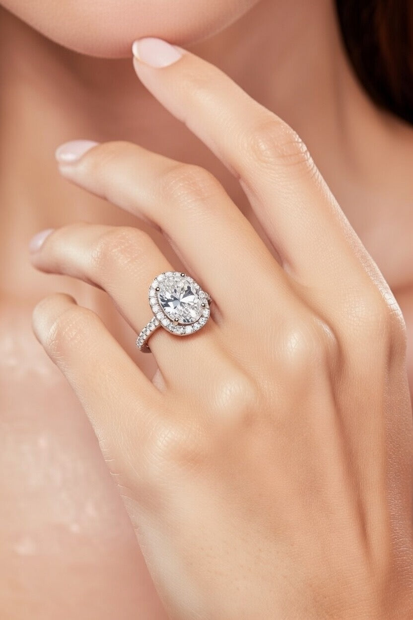The Oval Halo Engagement Ring - 2.80ct
