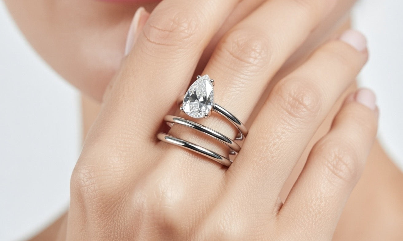 Spiral Pear Diamond Ring - 2.00ct