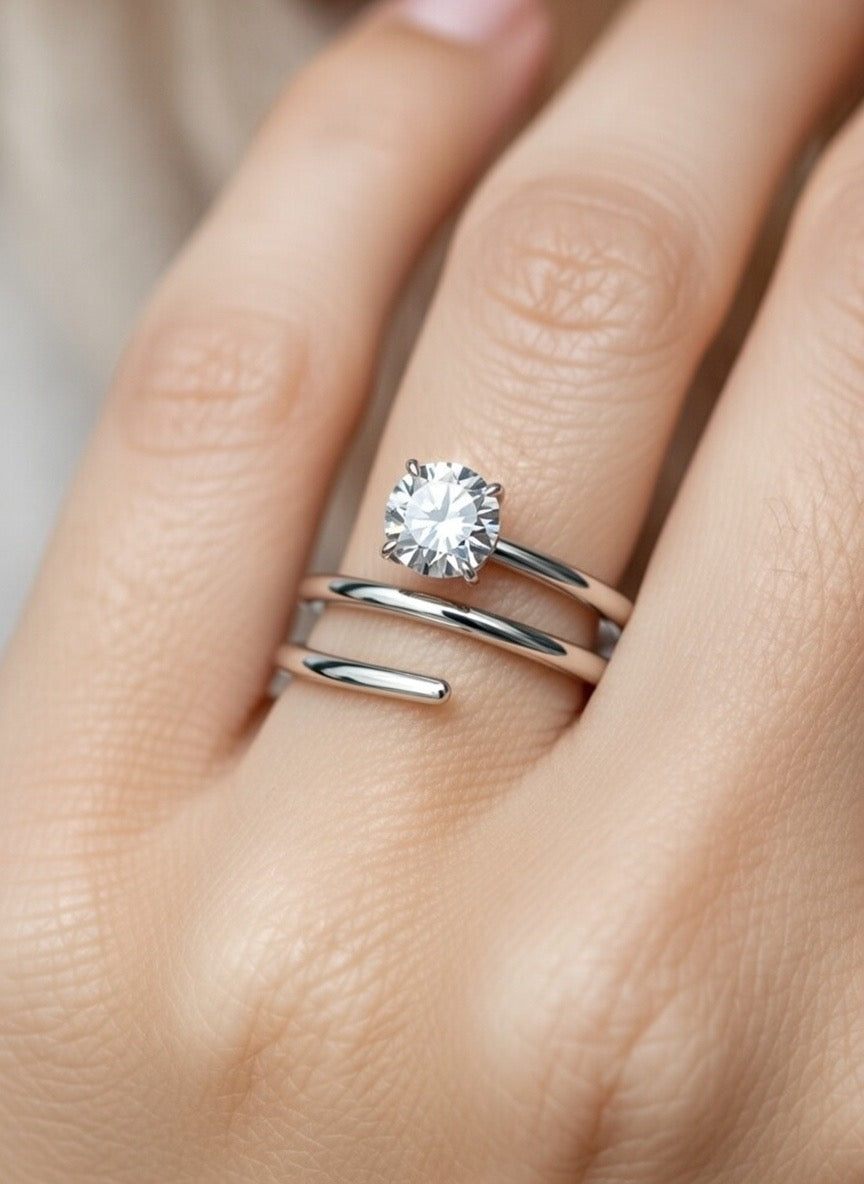 Spiral Round Diamond Ring - 1.00ct