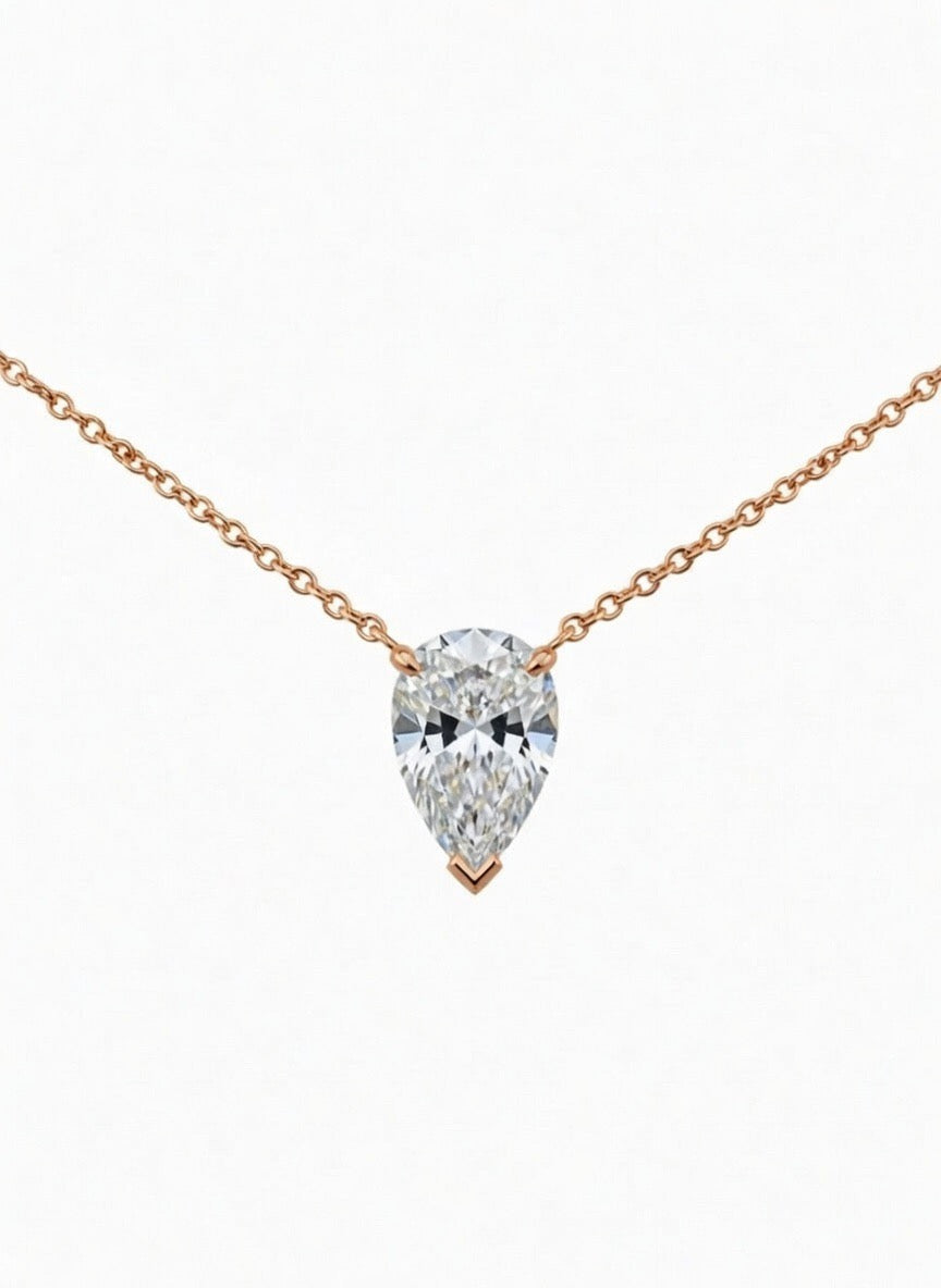 Pear Solitaire Necklace - 1.50ct