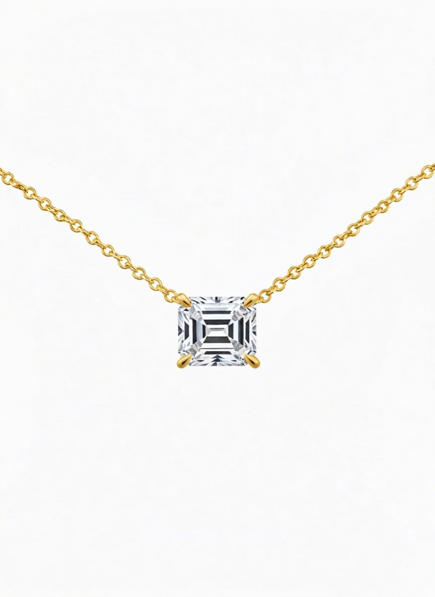 Emerald Solitaire Necklace - 1.50ct