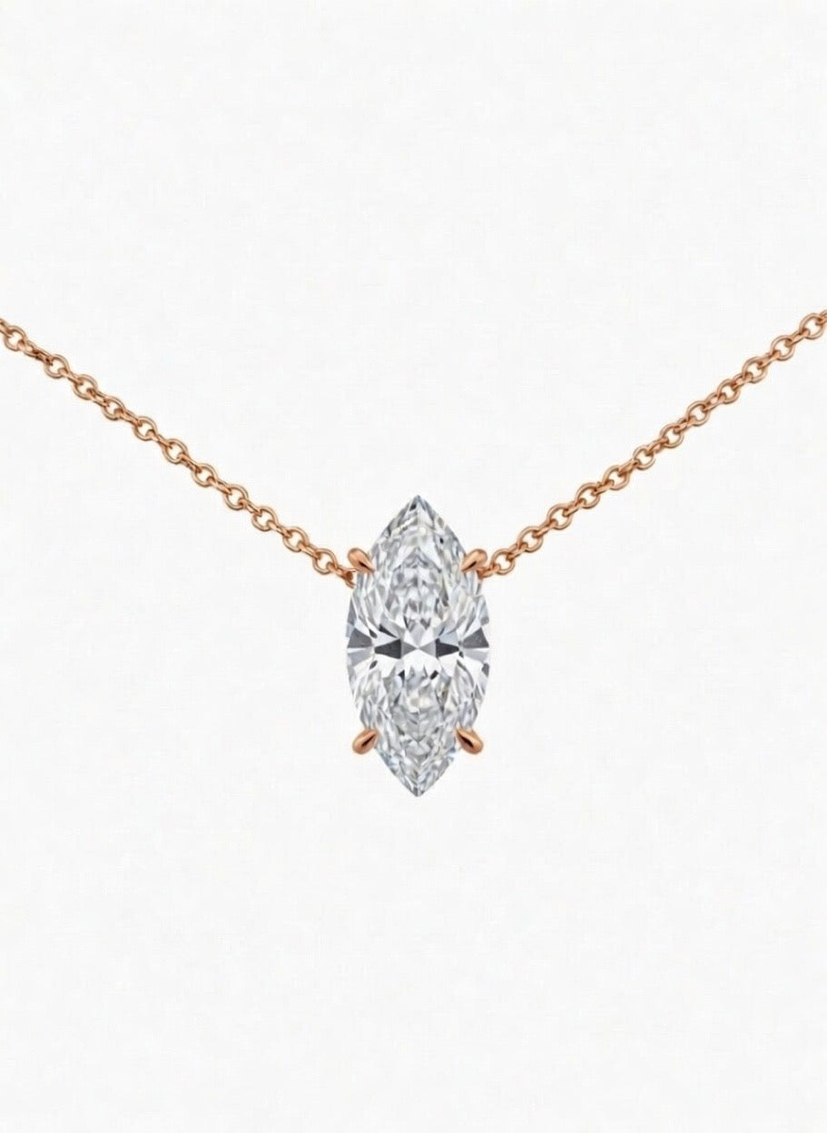 Marquise Solitaire Necklace - 1.50ct
