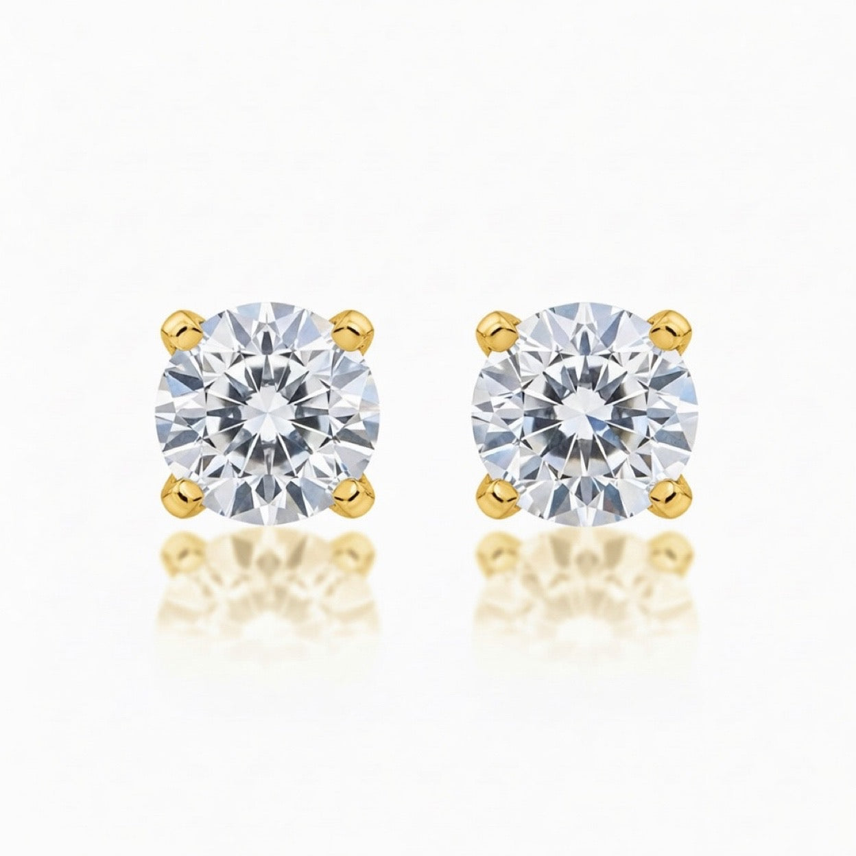 Round Cut Diamond Stud Earrings - 3.00ct