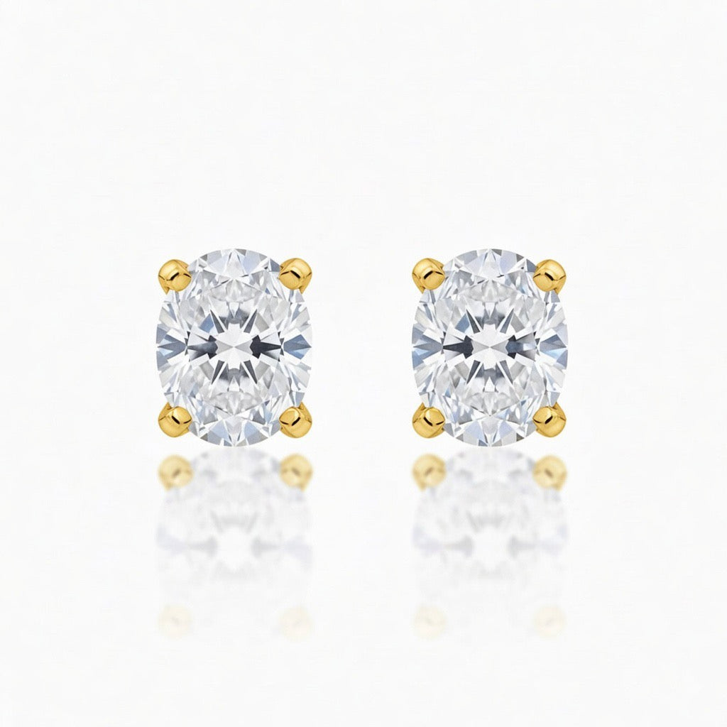 Oval Cut Diamond Stud Earrings - 2.00ct