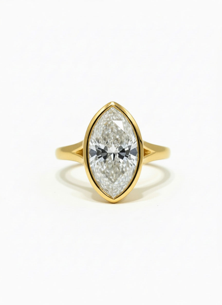 The Marquise Bezel Solitaire Engagement Ring - 2.00ct