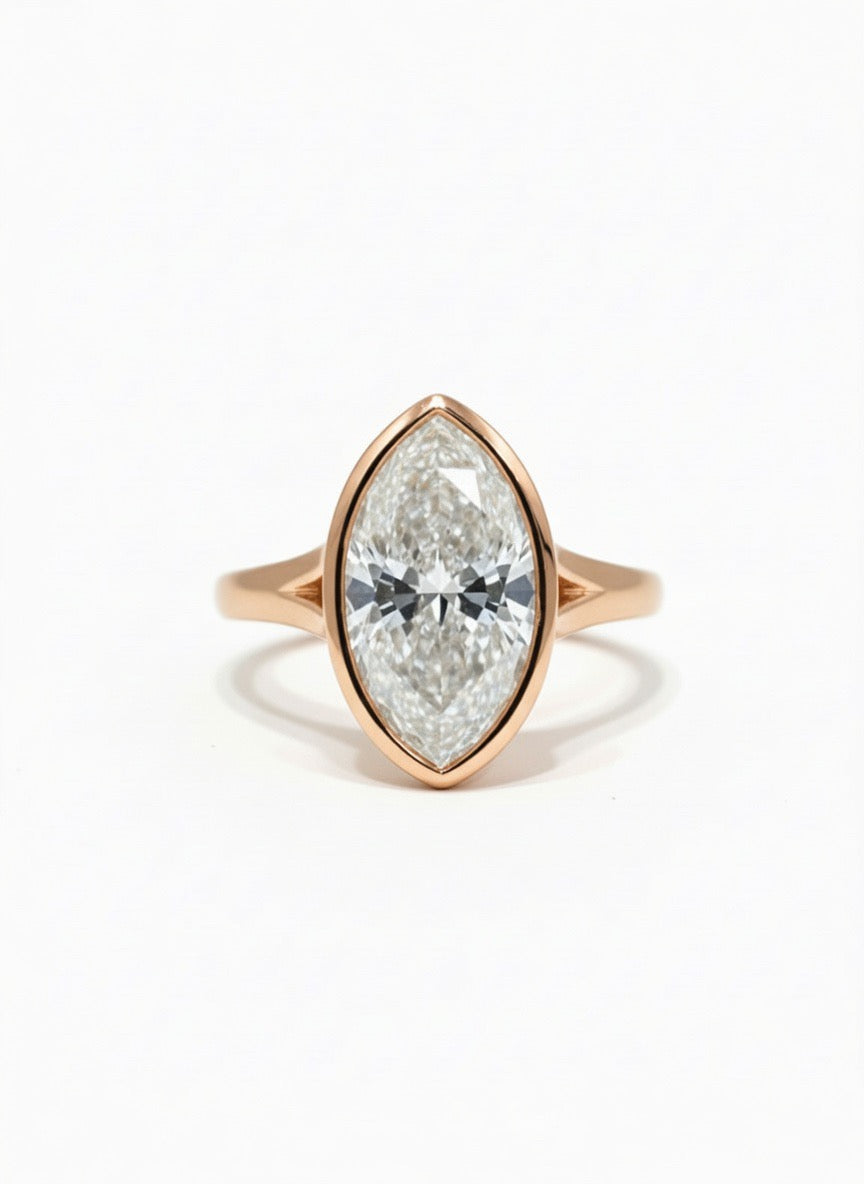 The Marquise Bezel Solitaire Engagement Ring - 2.00ct
