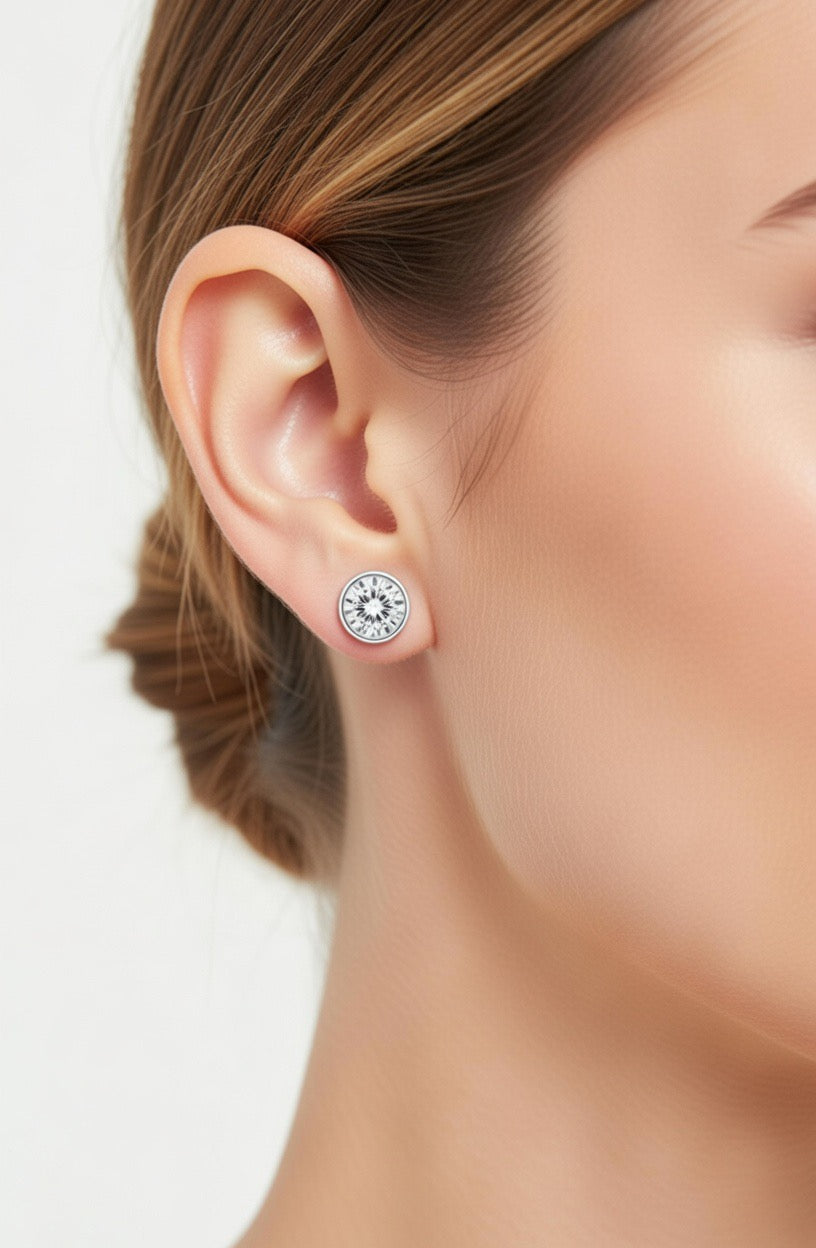 Bezel Round Diamond Earrings - 2.00ct