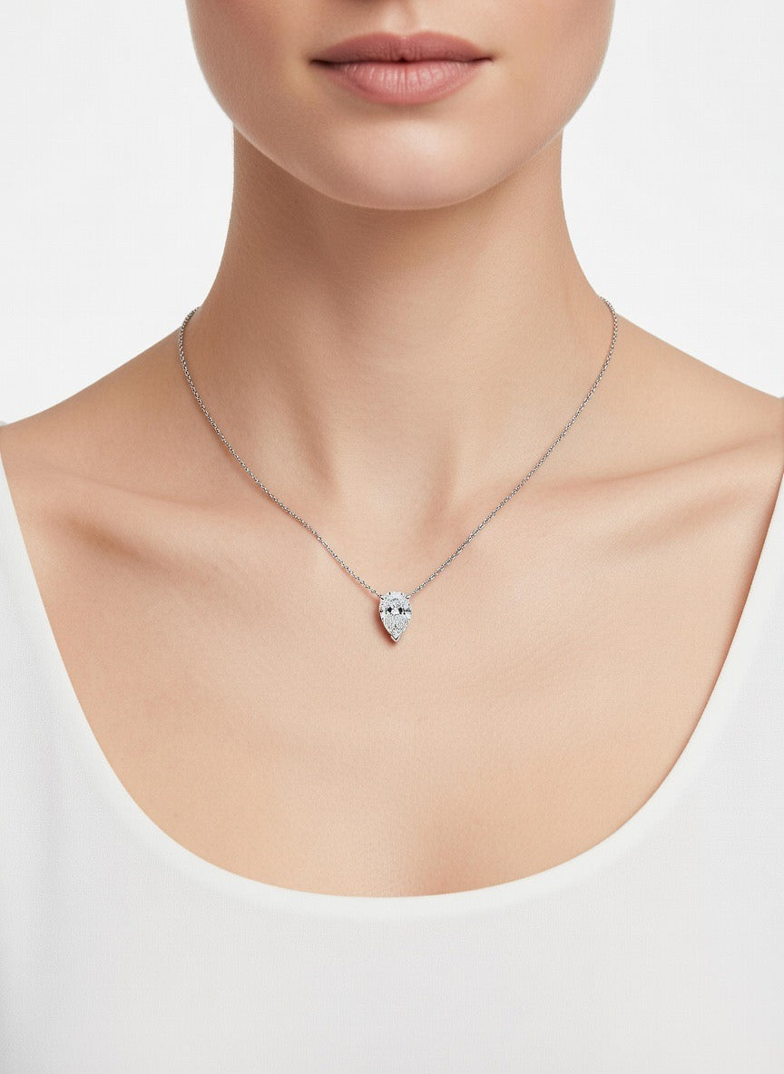 Pear Solitaire Necklace - 1.50ct