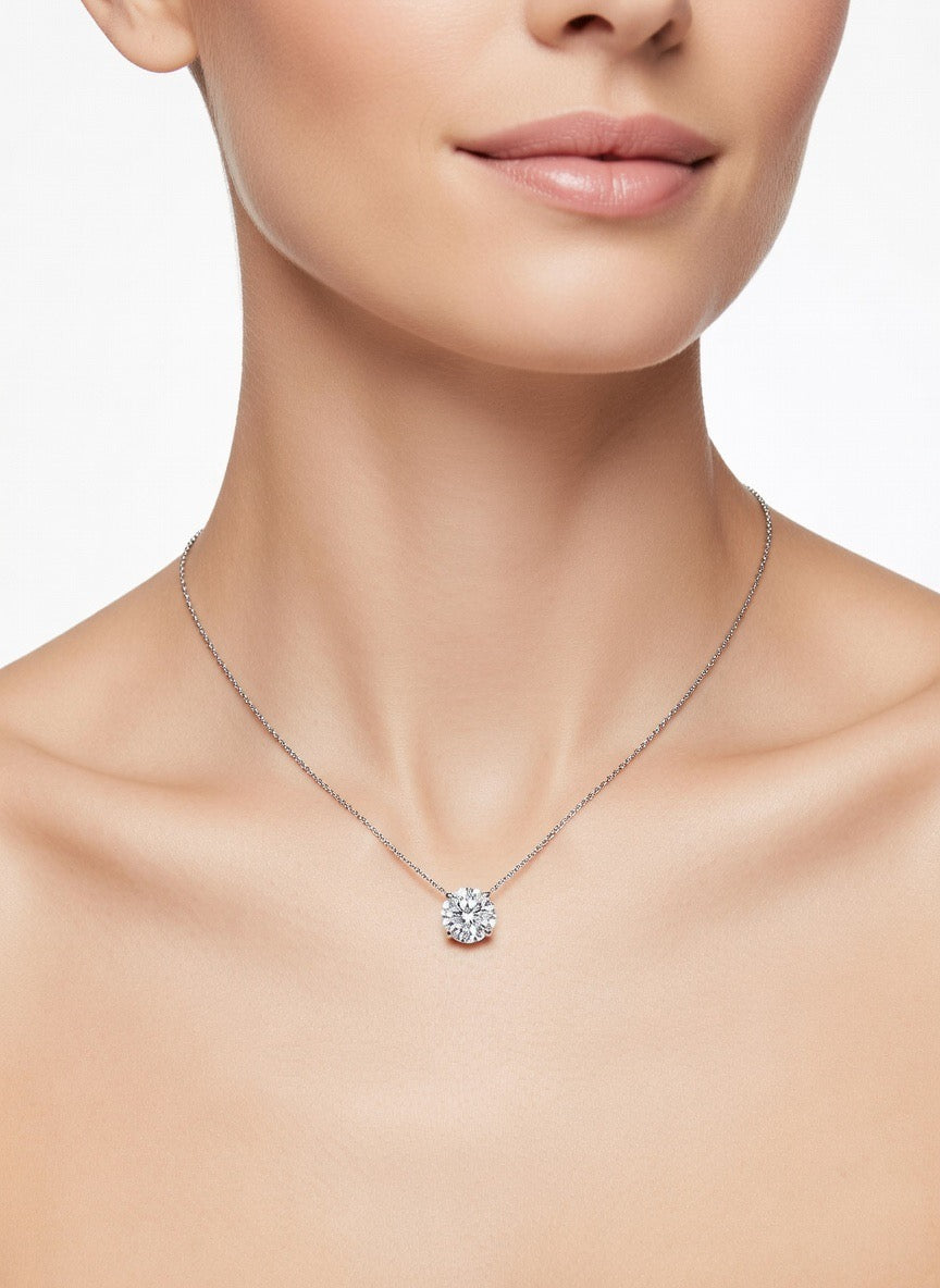 Round Solitaire Necklace - 1.50ct