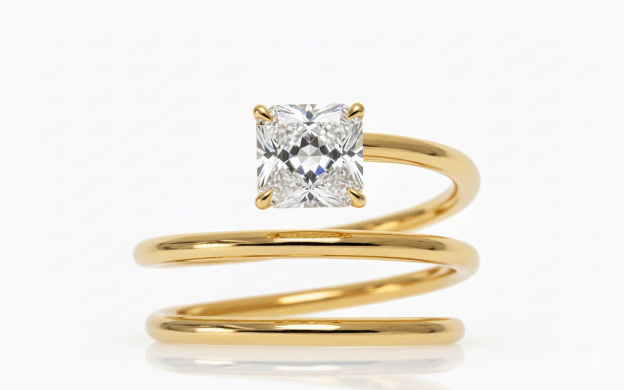 Spiral Princess Diamond Ring - 1.00ct