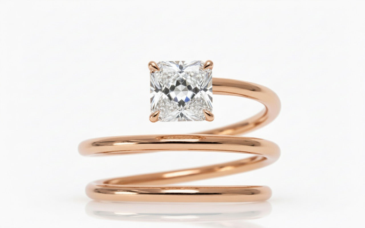 Spiral Princess Diamond Ring - 1.00ct