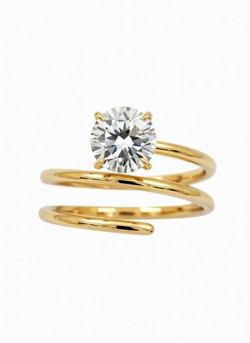 Spiral Round Diamond Ring - 1.00ct