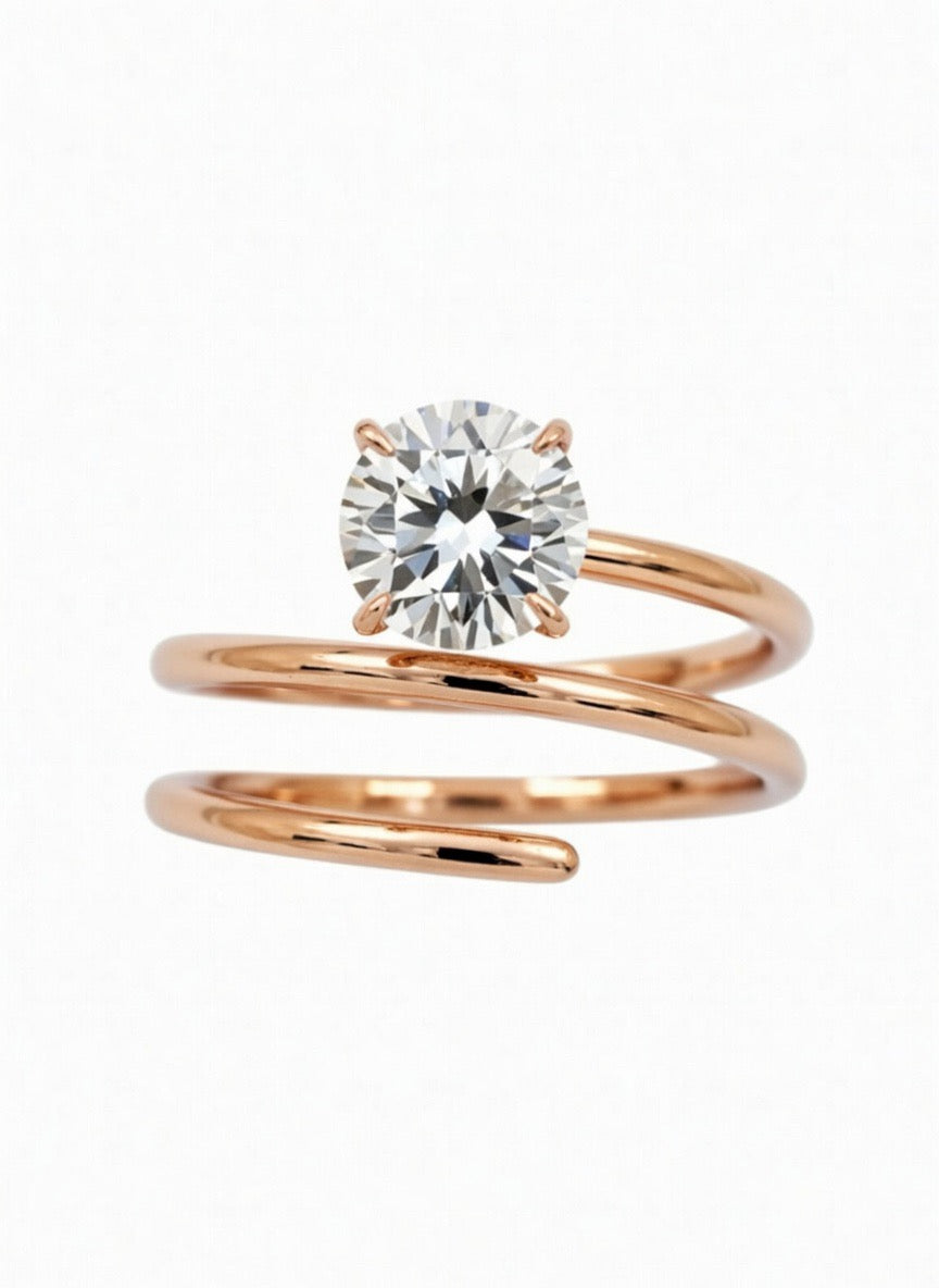 Spiral Round Diamond Ring - 1.00ct