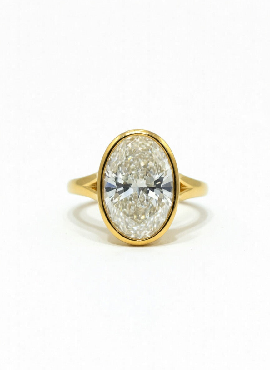 The Oval Bezel Solitaire Engagement Ring - 2.00ct