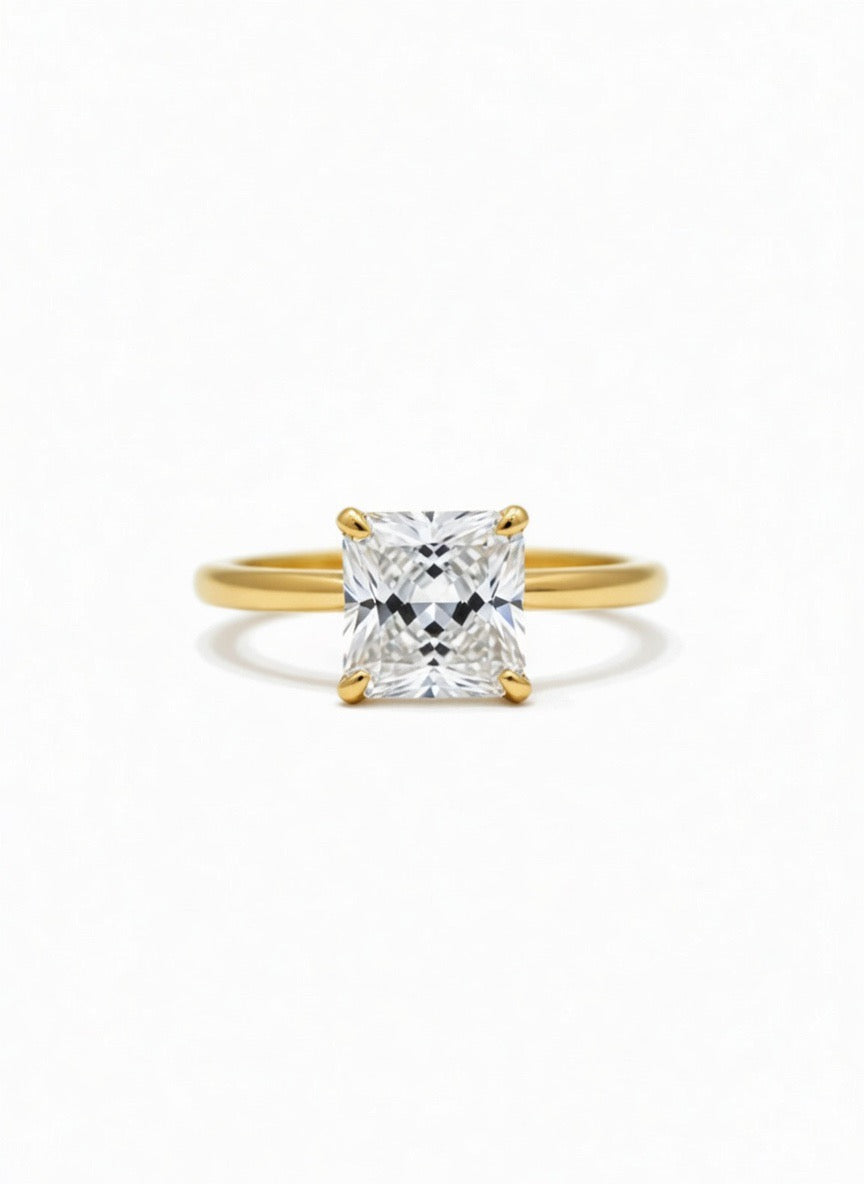 The Princess Classic Solitaire Engagement Ring - 2.00ct