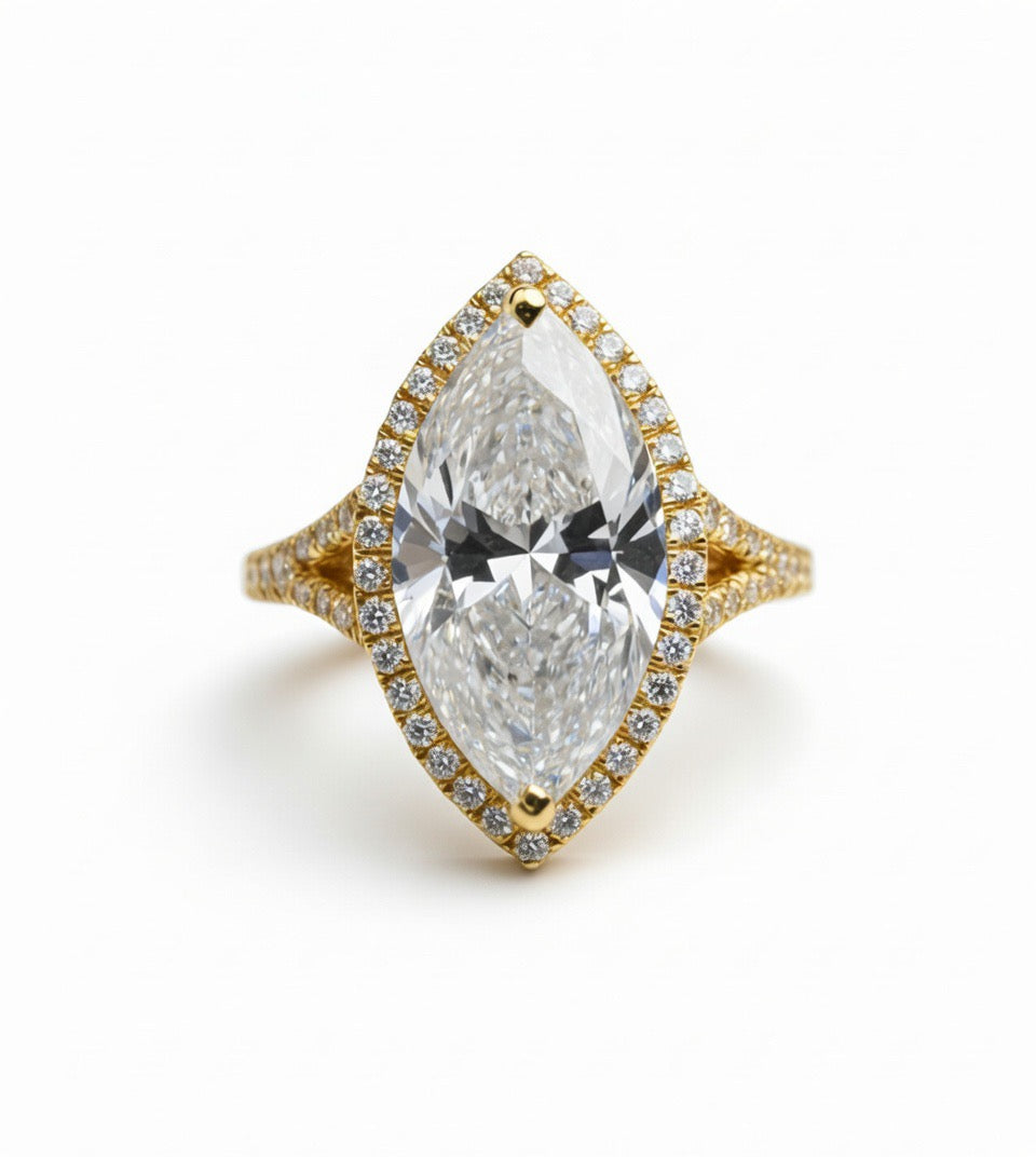 The Marquise Halo Engagement Ring - 3.00ct