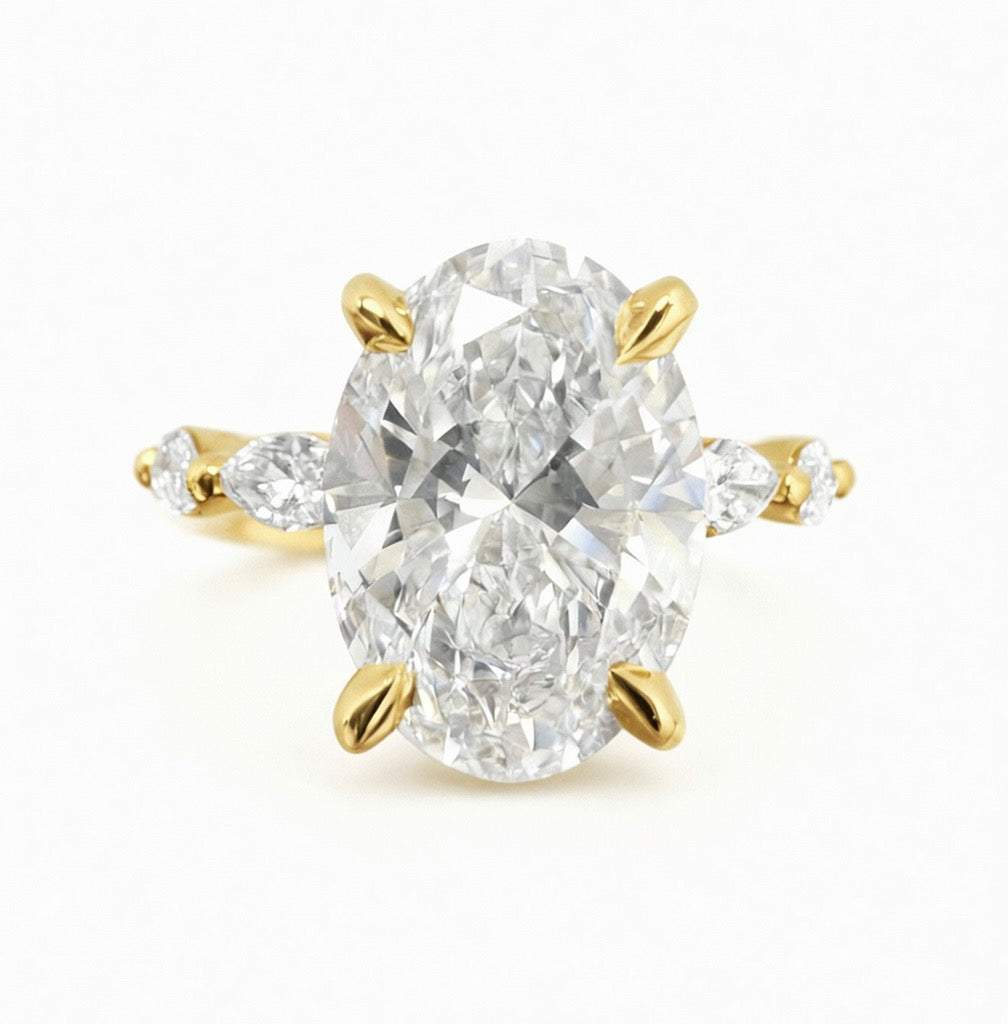 The Oval Hidden Halo Engagement Ring - 3.70ct