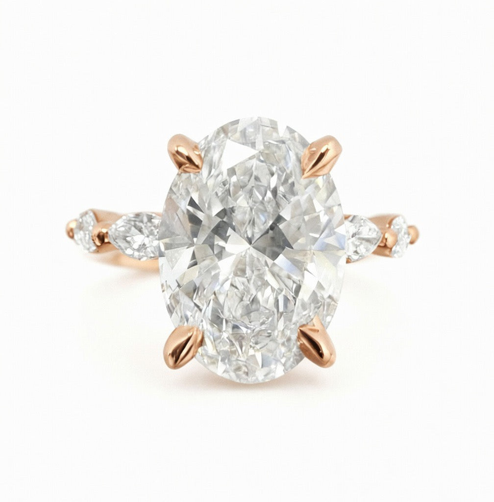 The Oval Hidden Halo Engagement Ring - 3.70ct