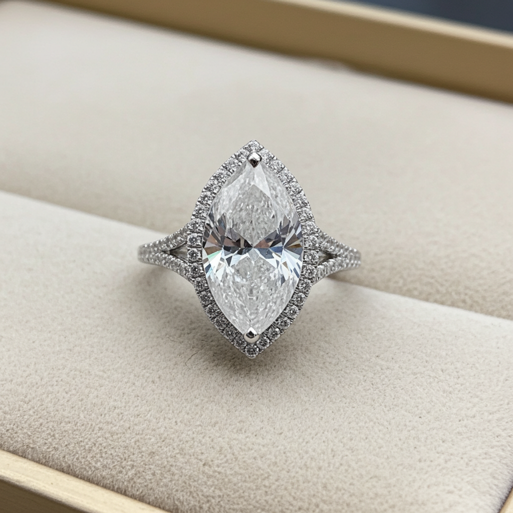 The Marquise Halo Engagement Ring - 3.00ct