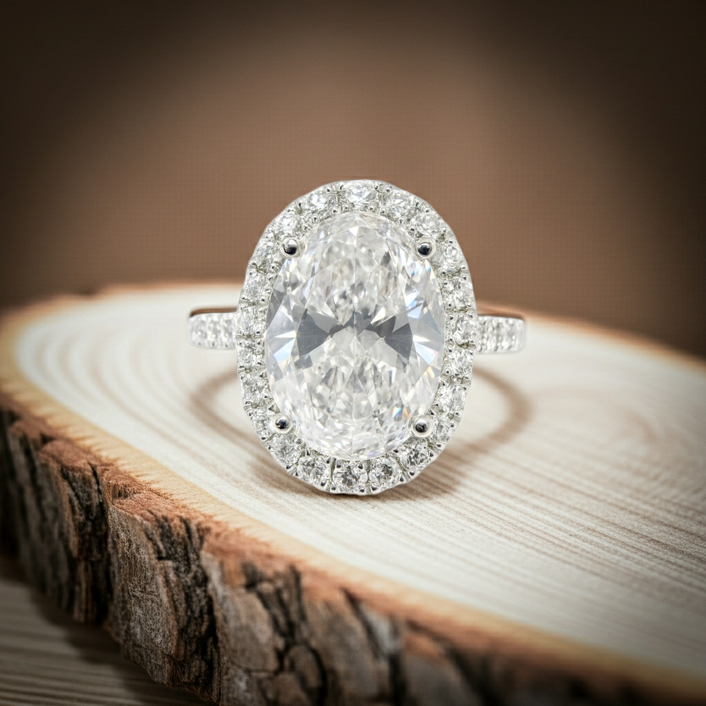 The Oval Halo Engagement Ring - 2.80ct