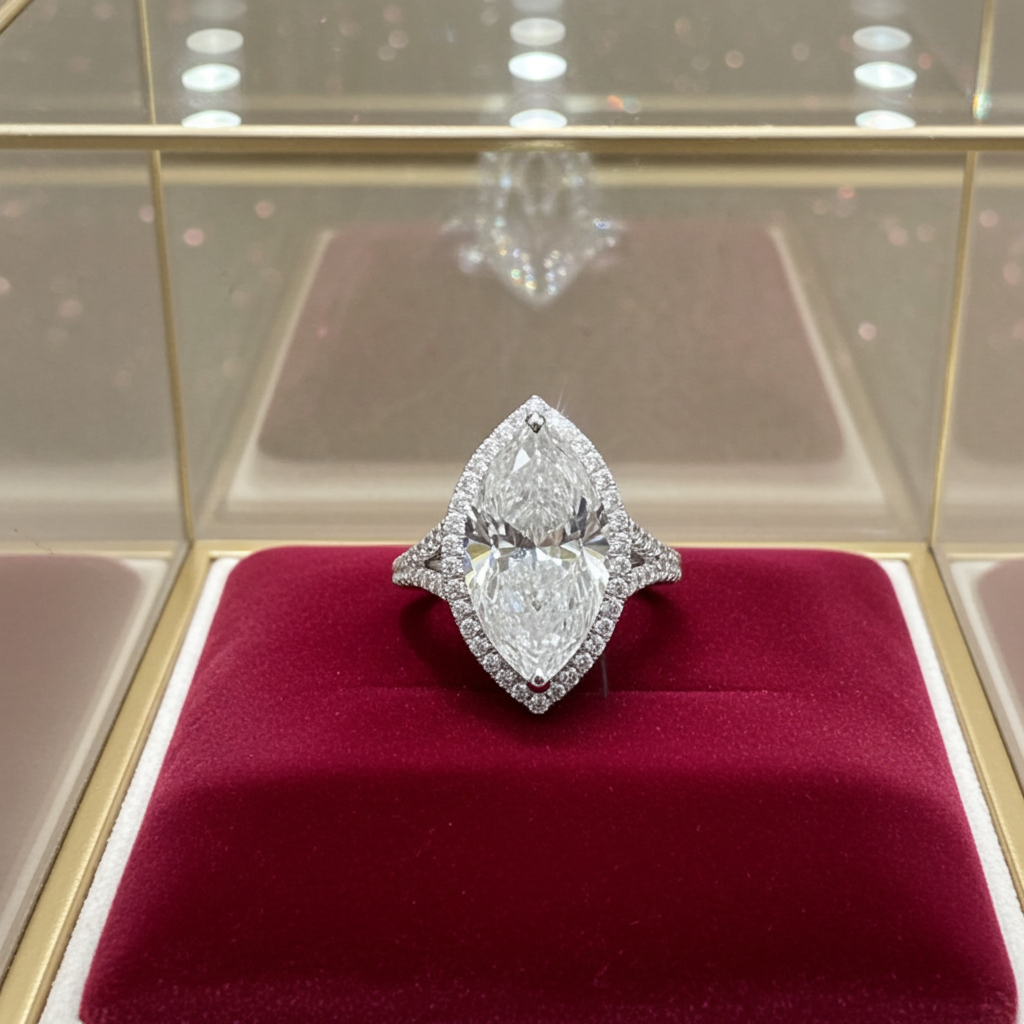The Marquise Halo Engagement Ring - 3.00ct