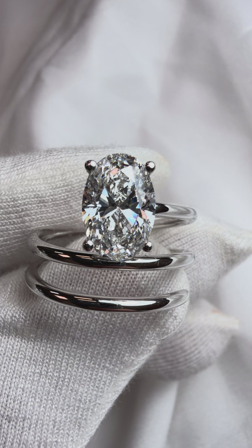 Spiral Oval Diamond Ring - 2.00ct