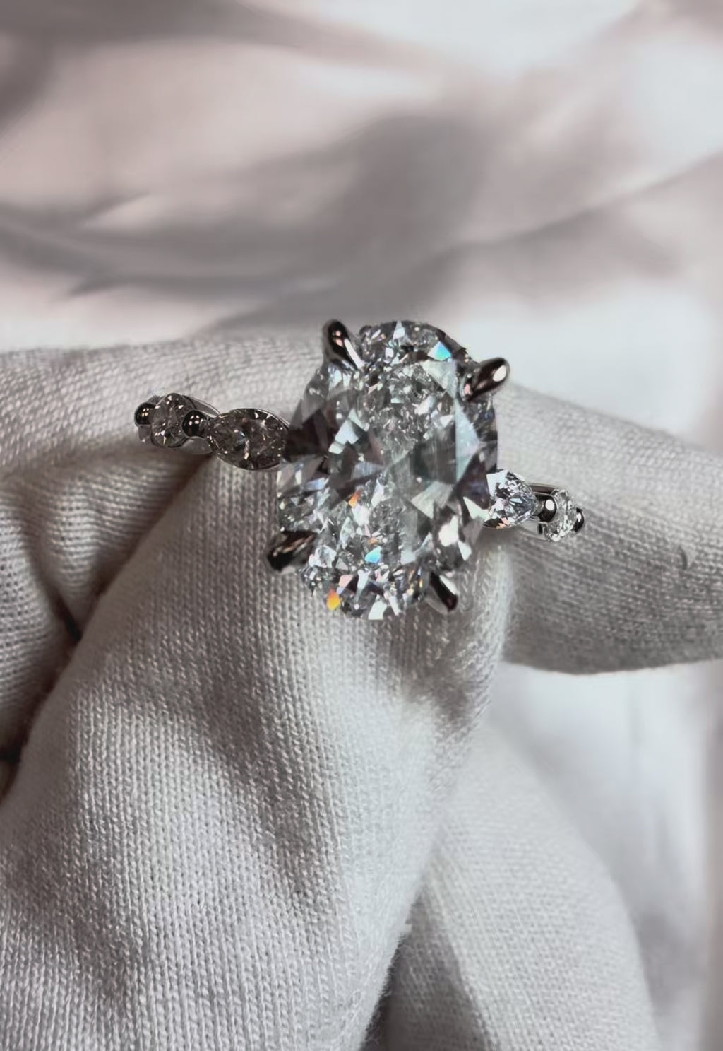 The Oval Hidden Halo Engagement Ring - 3.70ct