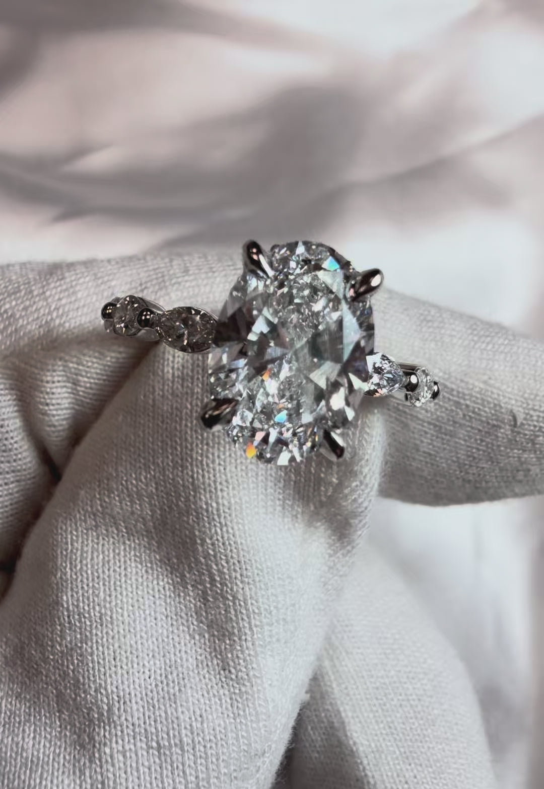 The Oval Hidden Halo Engagement Ring - 3.70ct