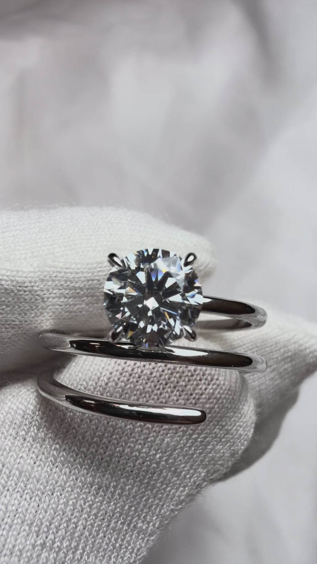 Spiral Round Diamond Ring - 1.00ct