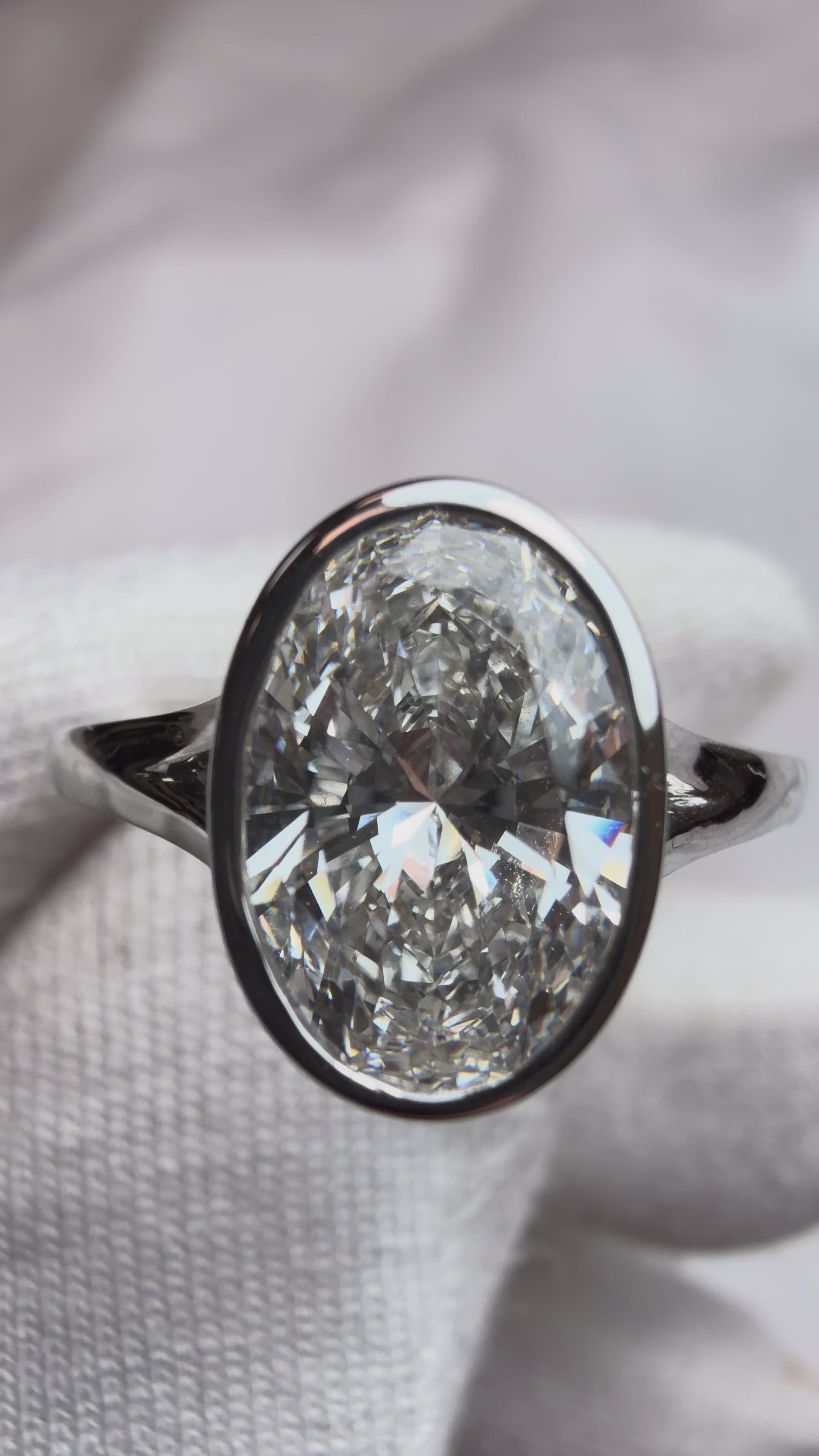 The Oval Bezel Solitaire Engagement Ring - 2.00ct