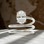 Spiral Oval Diamond Ring - 2.00ct